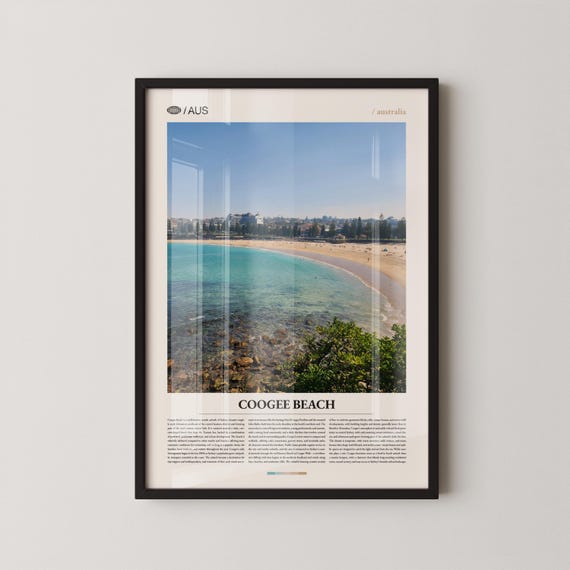 Coogee Beach Print Wall Art Poster Photography Australian Coastal Town Surf Decor