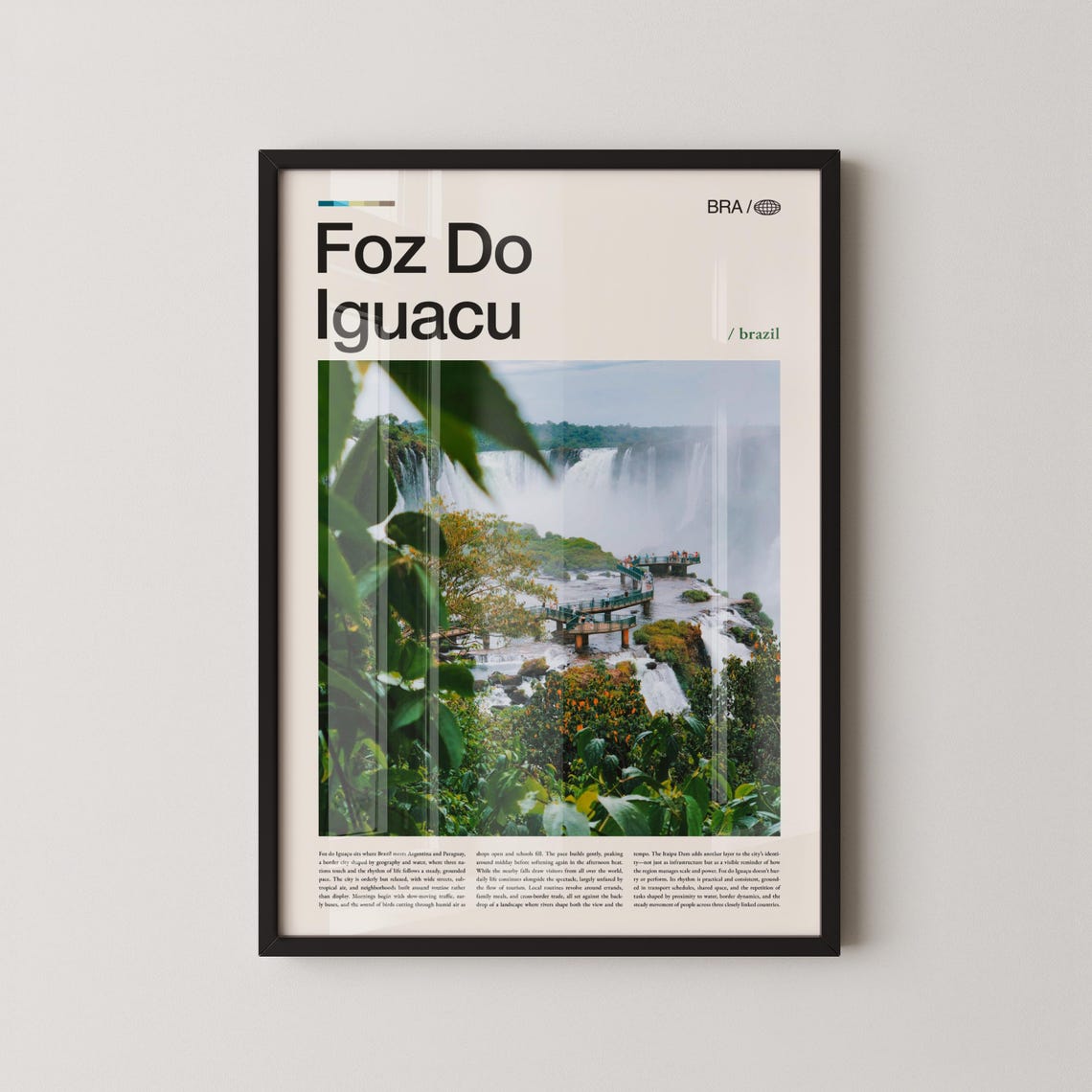 Foz do Iguacu Brazil Thundering Waterfall Walkways Editorial Poster