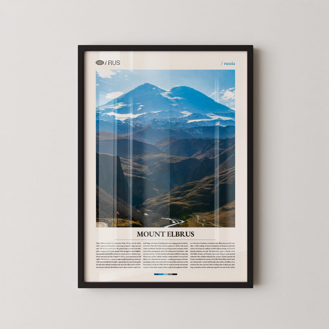 Mount Elbrus Russia Caucasus Mountain Landscape Photo Poster
