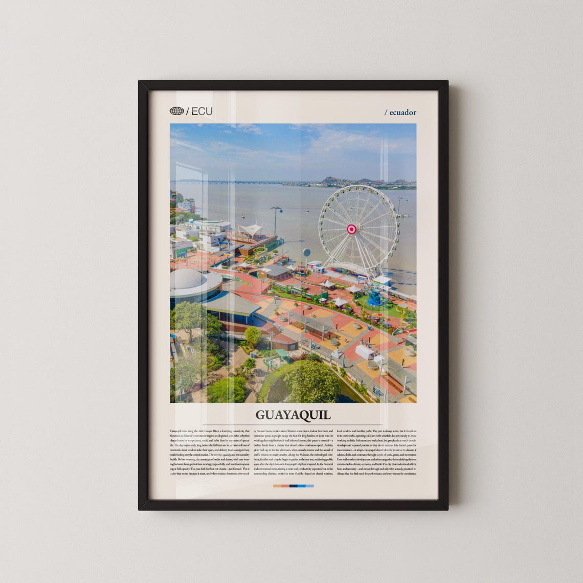 Guayaquil Ecuador Ferris Wheel Waterfront Photography Poster