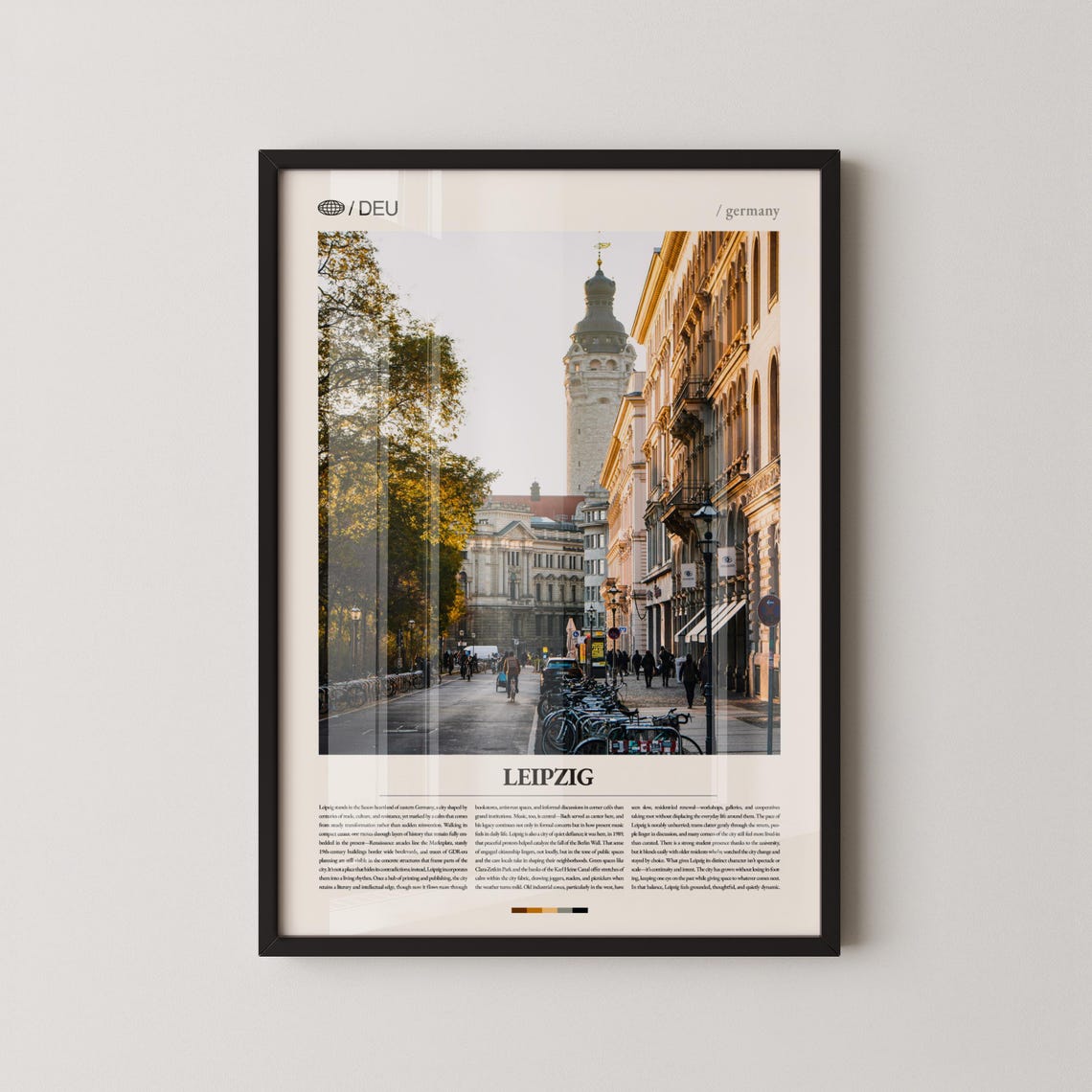 Leipzig Germany Historic Street Editorial Travel Poster Photo