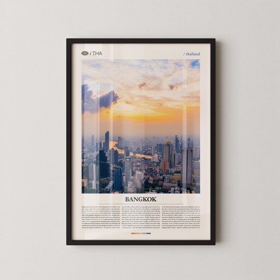 Bangkok Thailand Downtown Skyline Golden Hour Photography Poster