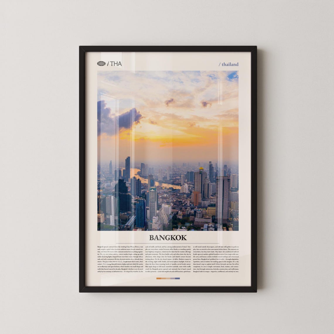 Bangkok Thailand Downtown Skyline Golden Hour Photography Poster