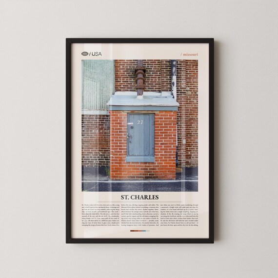 St Charles Missouri Historic Brick Door Editorial City Poster