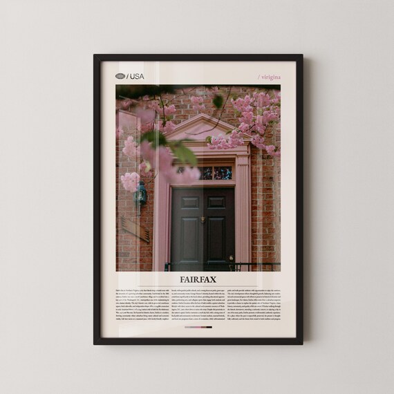 Fairfax Virginia Cherry Blossom Doorway Spring Travel Poster