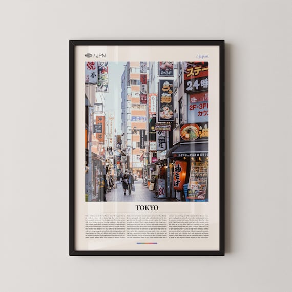Tokyo Japan Colorful Street Signs Alley Market Scene Travel Poster