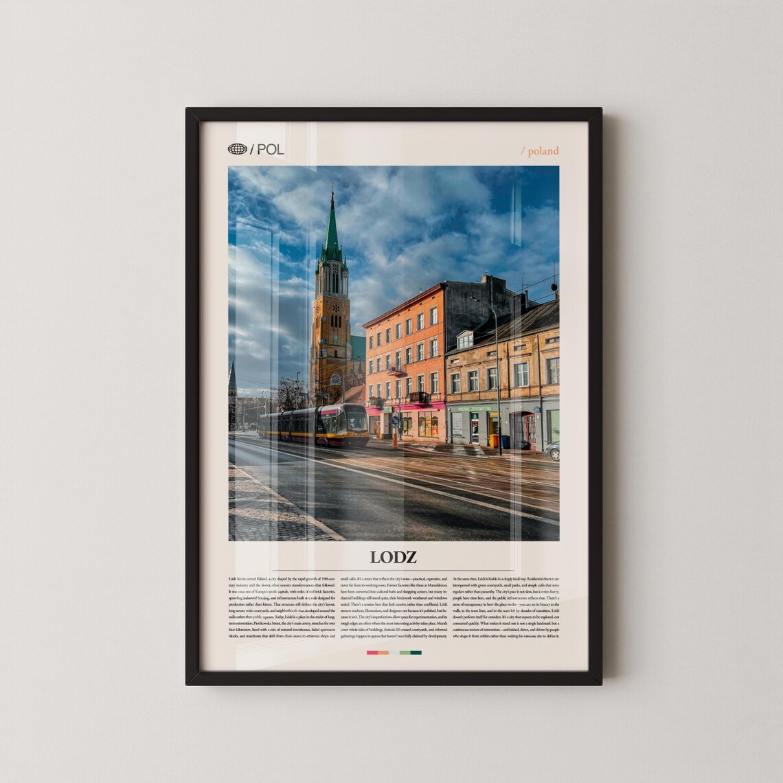 Lodz Poland Historic Tram Street Photography City Travel Poster