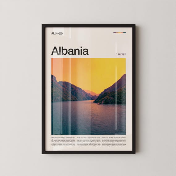 Albania Wall Art Rugged Mountain And Coastline Landscape Print Poster Scenic Balkan Photography Southeastern Europe Decor