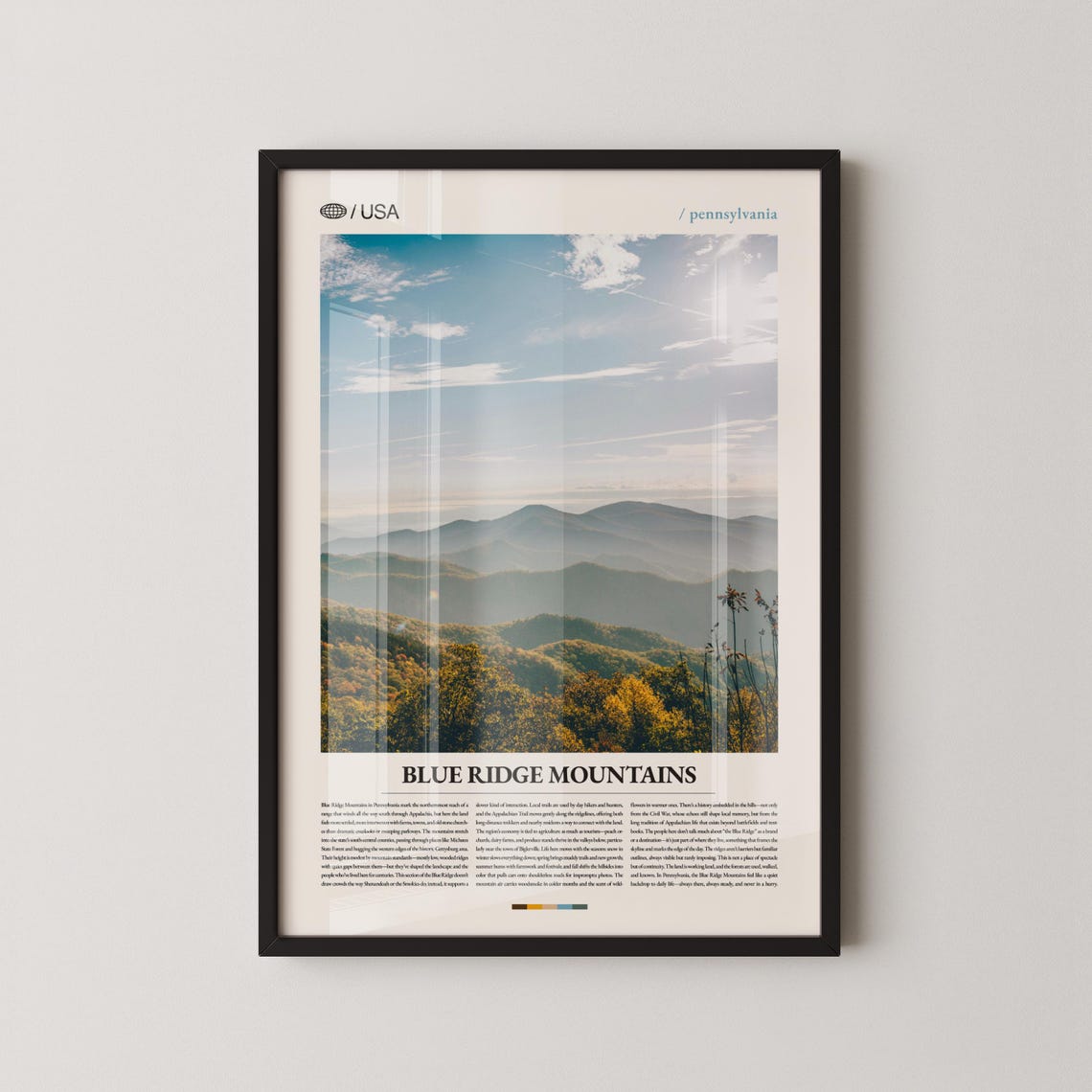 Blue Ridge Mountains Pennsylvania Valley Sunrise Scenic Poster