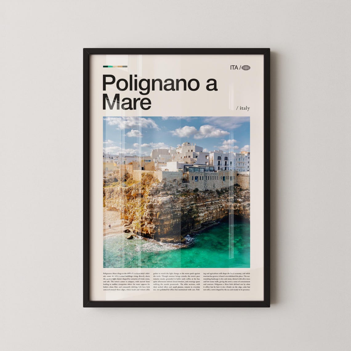 Polignano A Mare Italy Cliffside Coastal Village Travel Poster