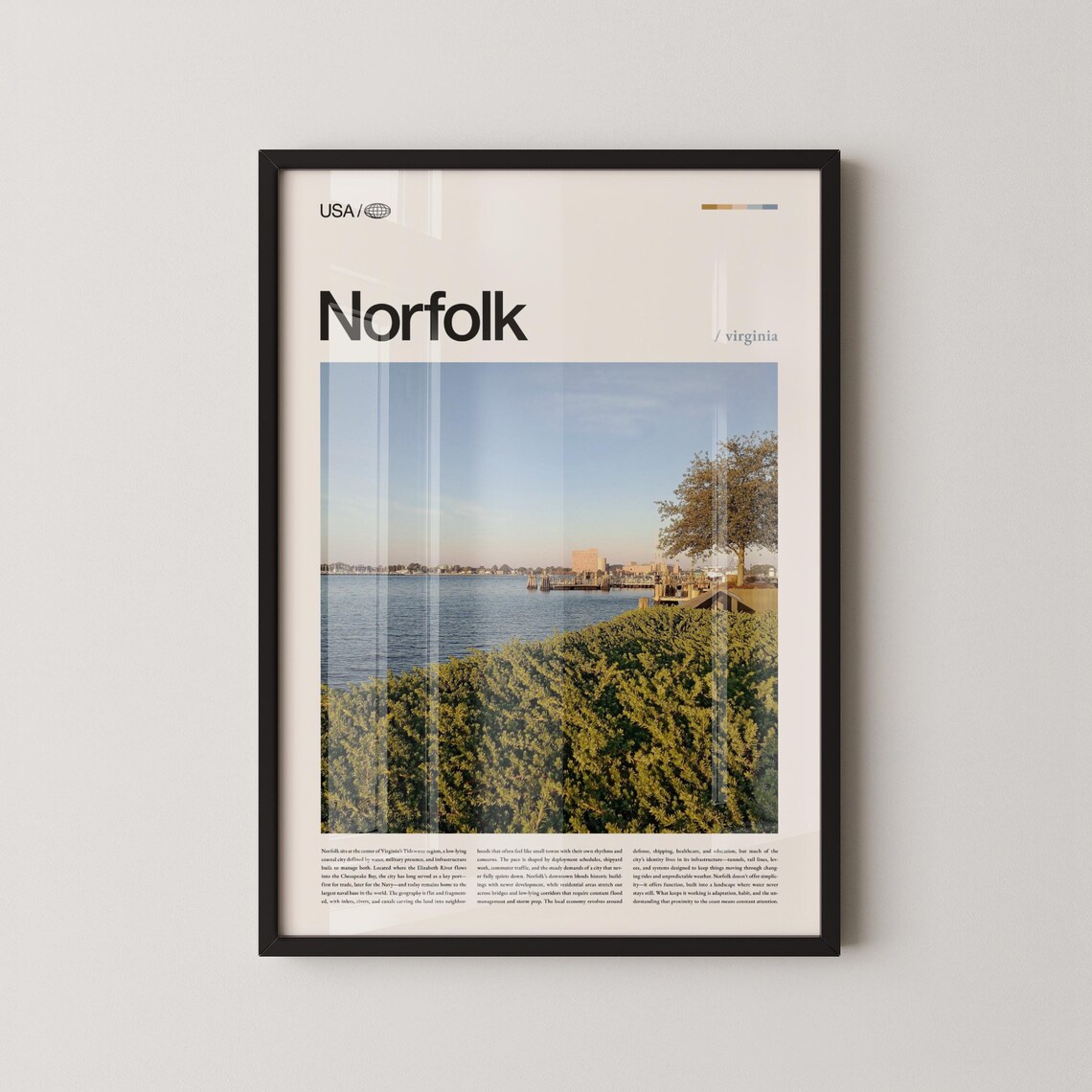Norfolk Virginia Coastal City Travel Poster