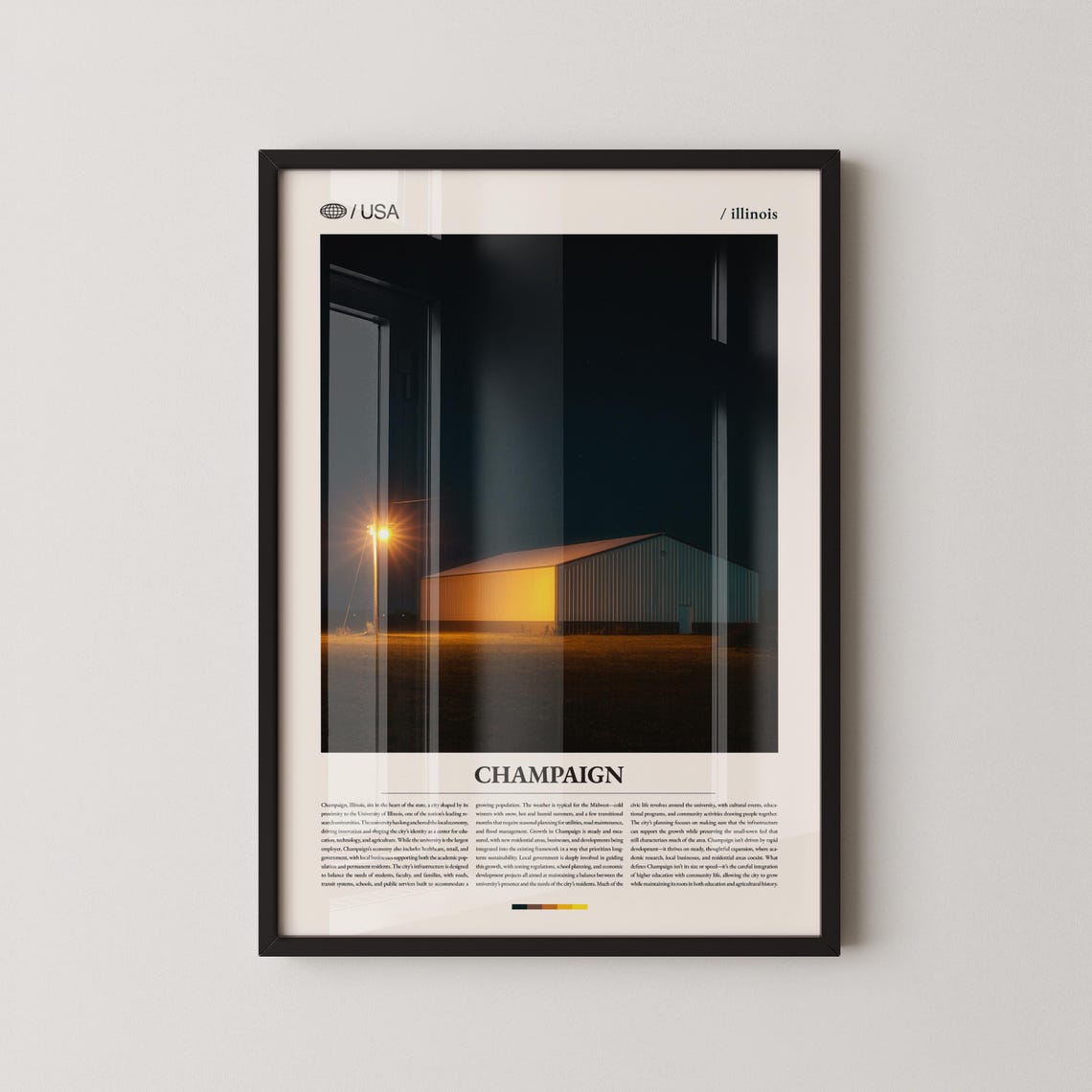 Champaign Illinois Glowing Night Pavilion Modern City Photo Poster