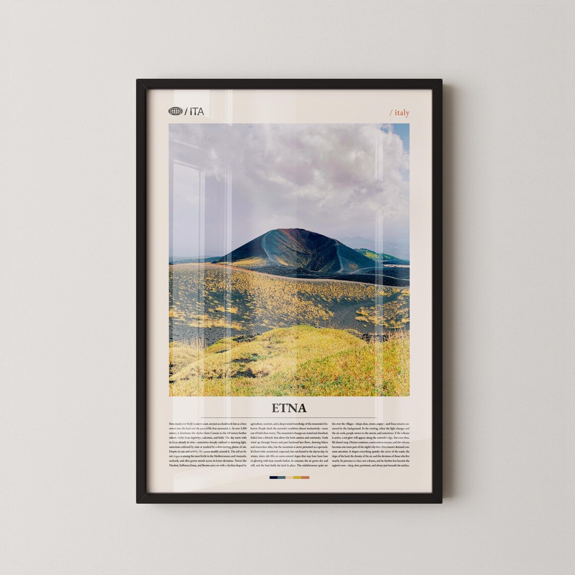 Mount Etna Sicily Volcano Landscape Photography Travel Poster
