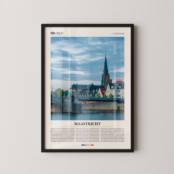 Maastricht Netherlands Riverside Church Skyline Travel City Poster