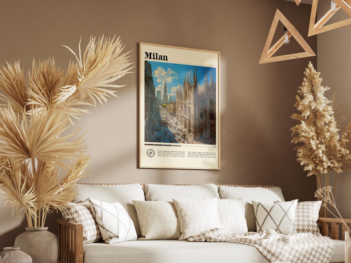 Milan City Italy Travel Print Italy Travel Print Travel Wall Art City Map Print Travel Poster Travel Art Gift Europe Travel Home Decor - Image 8