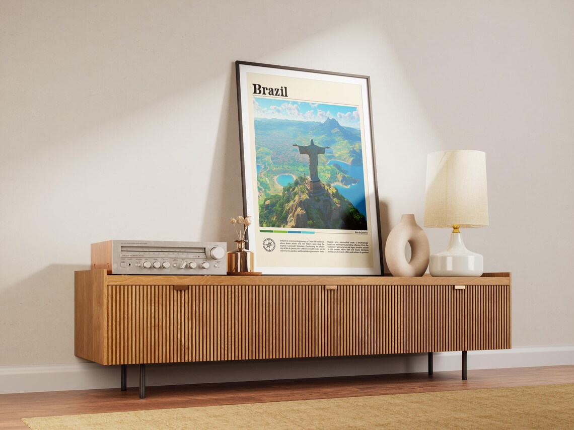 Brazil Christ the Redeemer Statue Rio de Janeiro Mountain Vista Travel Poster - Image 7