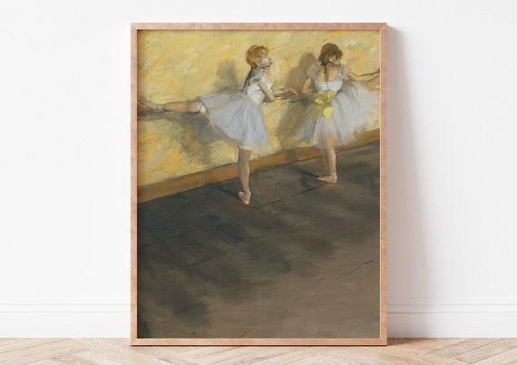 Dancers Practicing At The Barre Edgar Degas Art Print Oil Painting Poster Minimalist Ballerina Drawing
