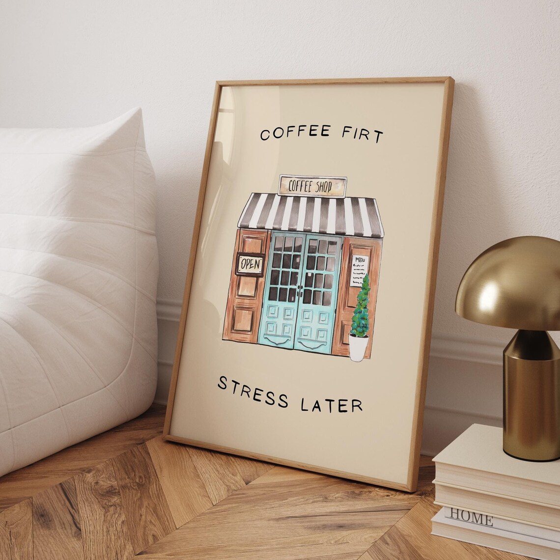 Coffee Station, Coffee First Stress Later Poster