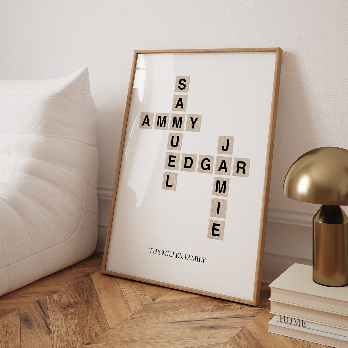 Personalized Letter Tile Art, Crossword Style Family
