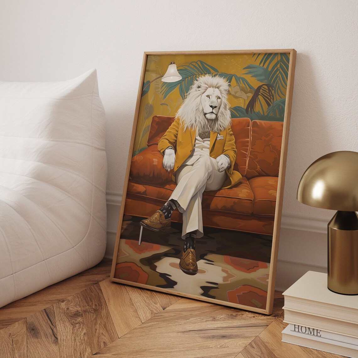 White Lion, Mid Century Modern Living Room Poster