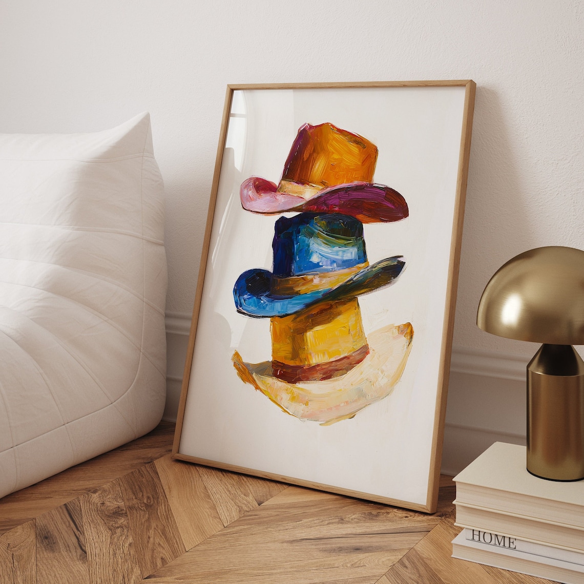 Cowboy Hats Colorful Abstract Western Art Print