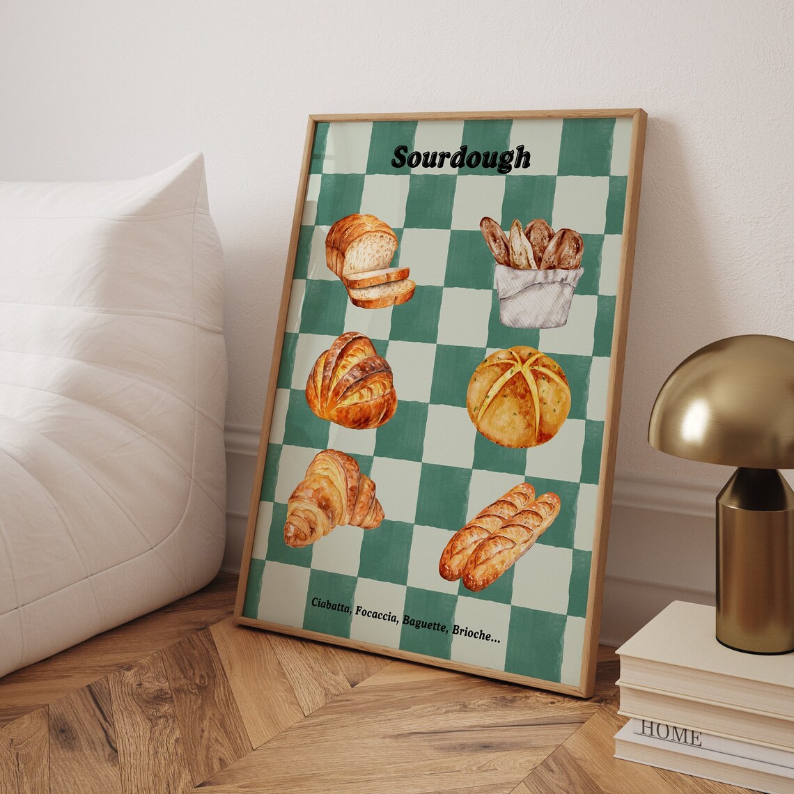 Sourdough Bread Poster, Vintage Kitchen Decor