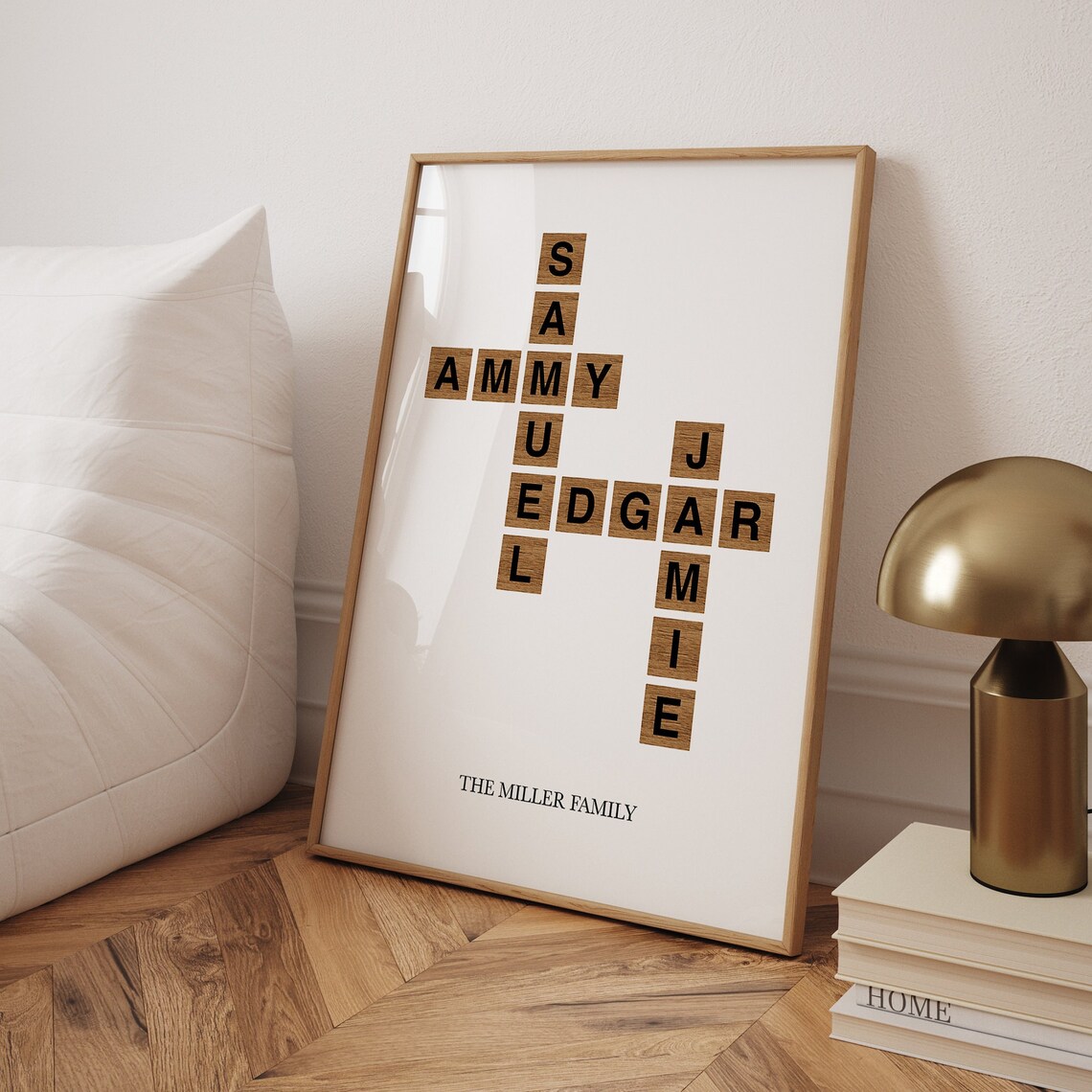 Personalized Letter Tile Art, Crossword Style