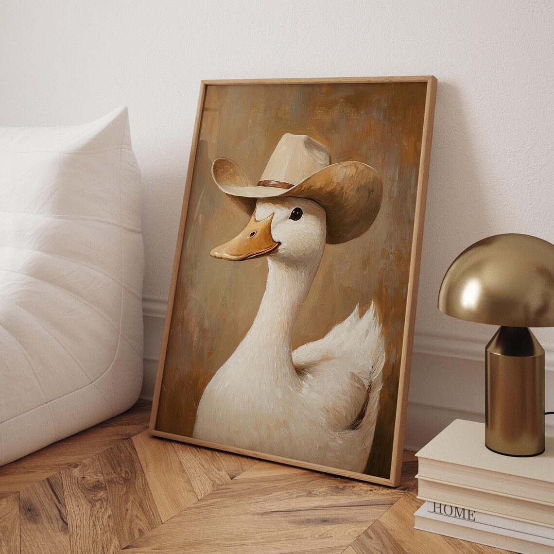 Cowboy Goose Poster, Funny Nursery Kids Room Decor