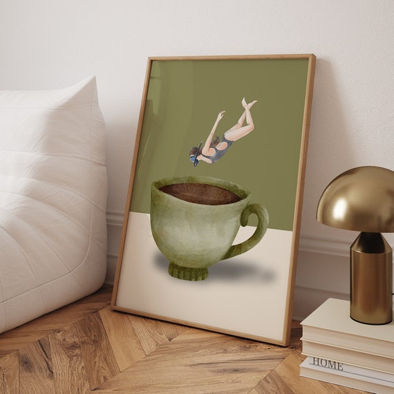 Coffee Diver - Retro Travel Poster
