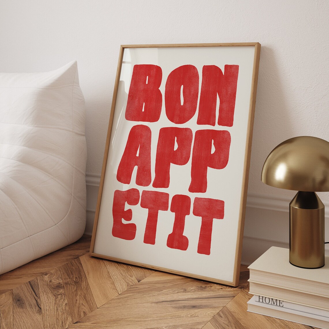 Bon Appetit, Mid-Century Typography Kitchen Art