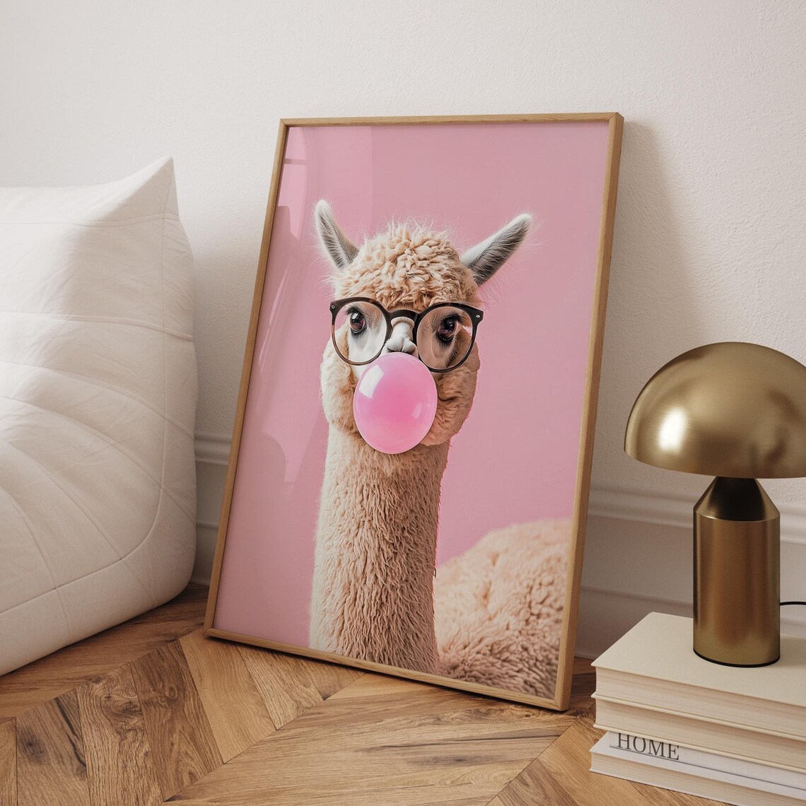 Llama Wall Art Poster, Funny Alpaca Print