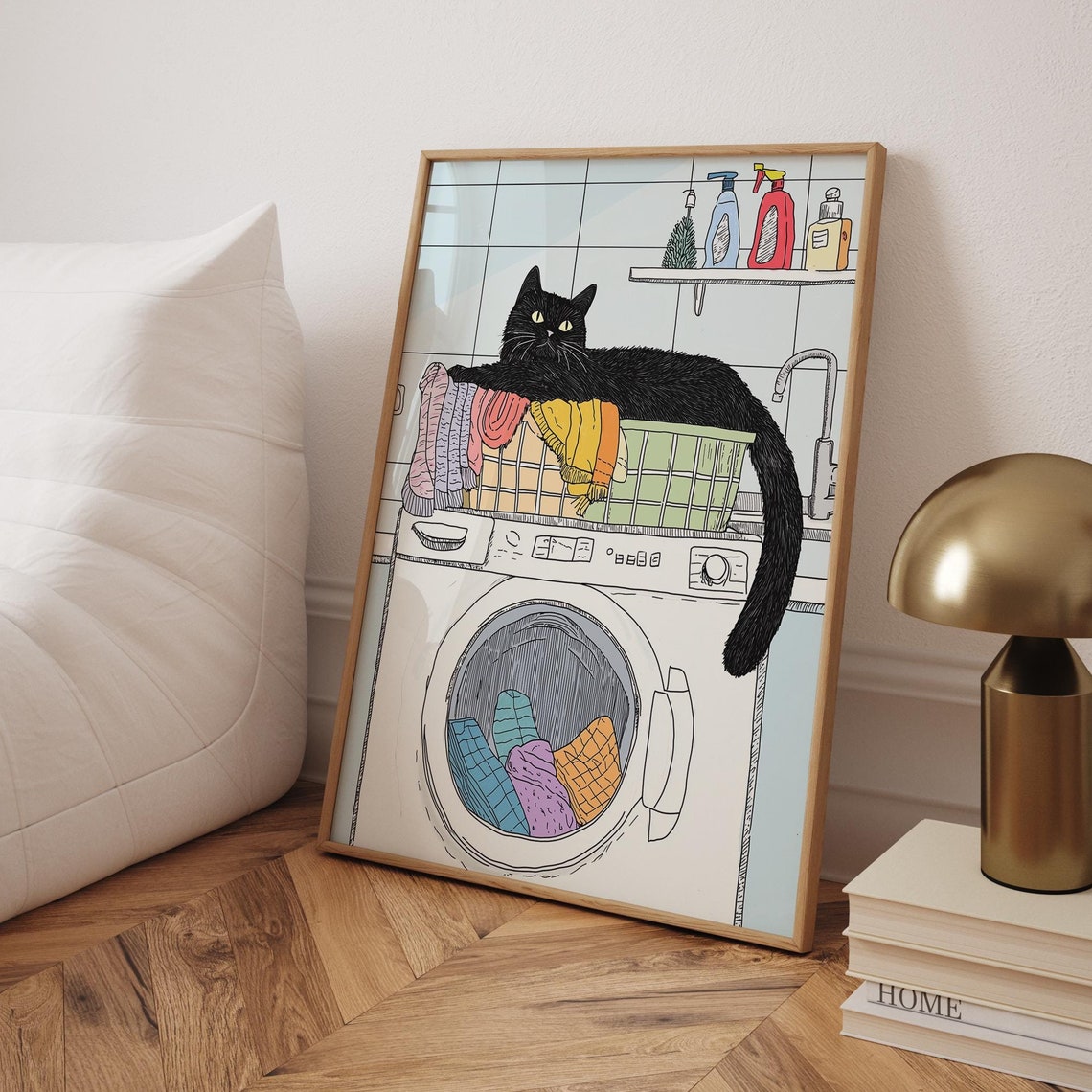Black Cat Retro Travel Poster