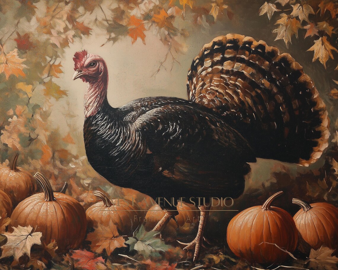 Thanksgiving Harvest Set of 4 Vintage Fall Farmhouse Kitchen Wall Art Print - Image 5