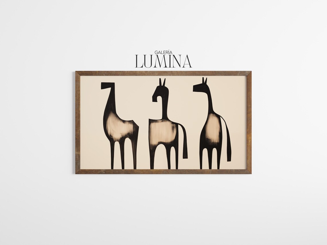Modern Abstract Horses, Minimalist Contemporary Art Print - Image 3