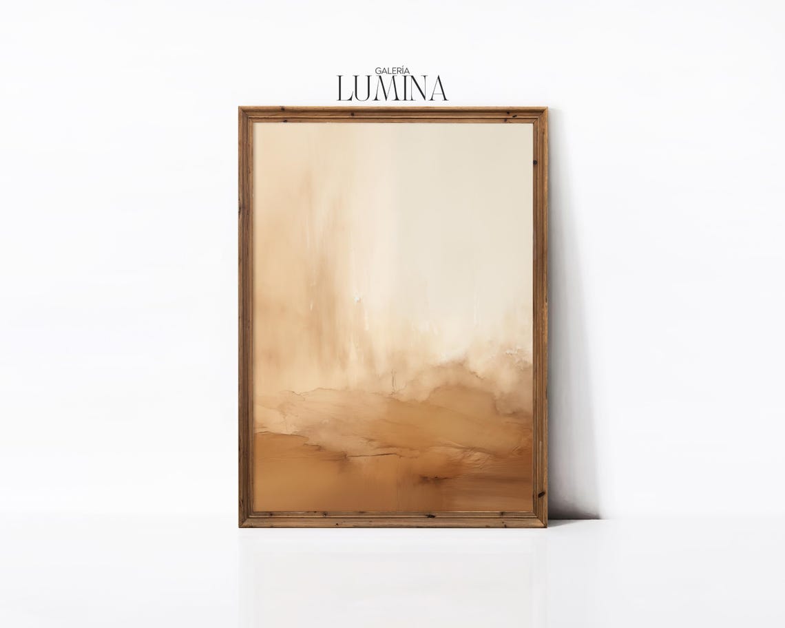 Abstract Sepia Beige Wabi Sabi Minimalist Watercolor Art Poster - Image 2