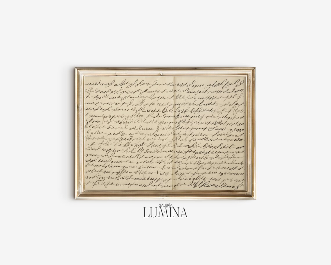Vintage Handwriting Sketch Abstract Art Print - Image 2