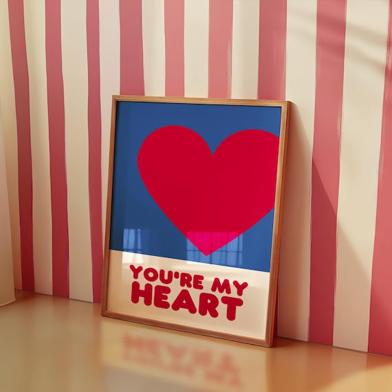 Heart Colorful Print For Kids Wall Art Nursery Poster Room Decor Baby Shower Gift Playroom Quote
