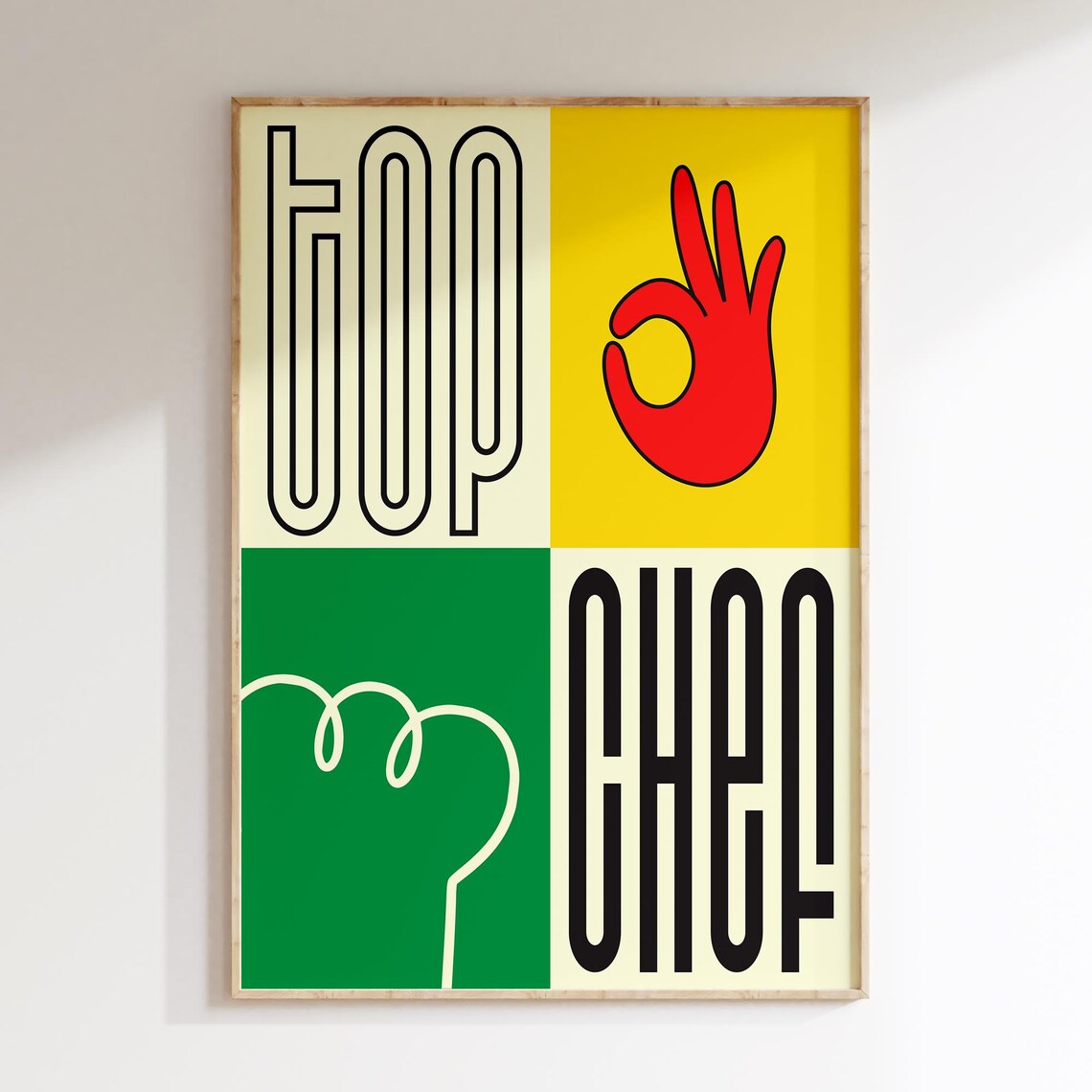 Top Chef Kitchen Wall Decor Modern Art Print