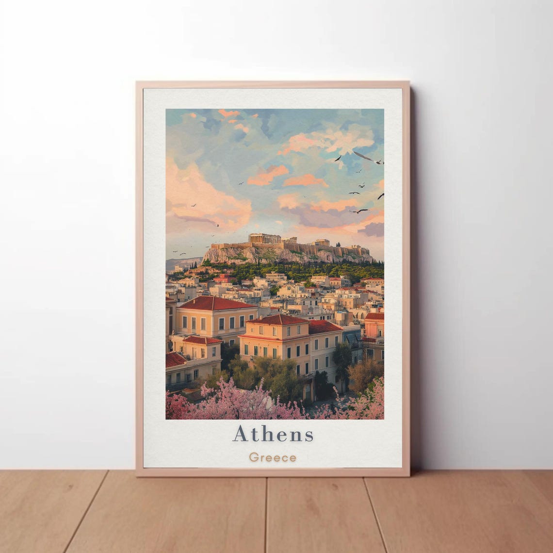Athens Greece Acropolis Parthenon Sunrise City Travel Poster
