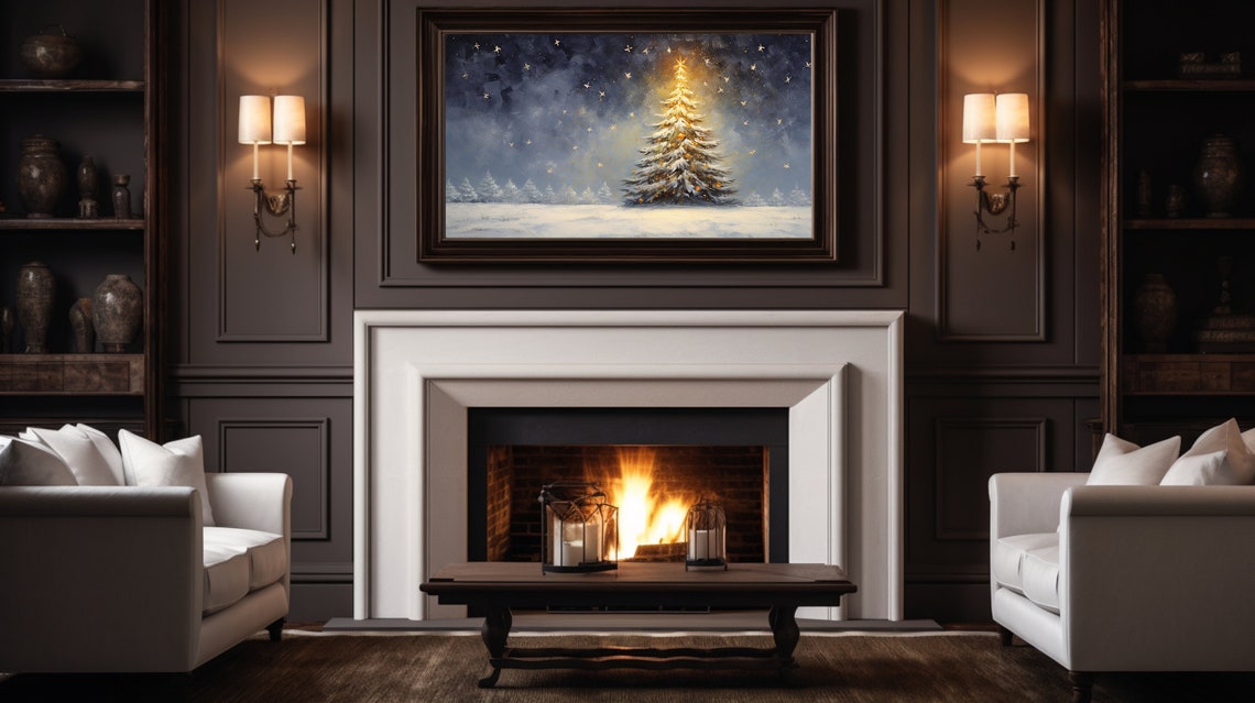 Radiant Christmas Tree Glowing Beneath A Starry Night Sky Poster - Image 4
