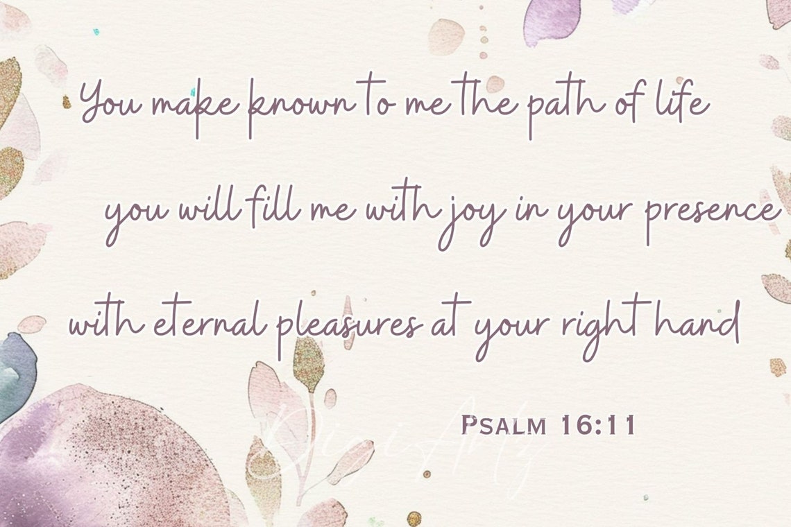 Psalm 16 11 Path Of Life Watercolor Floral Scripture Art Poster - Image 5