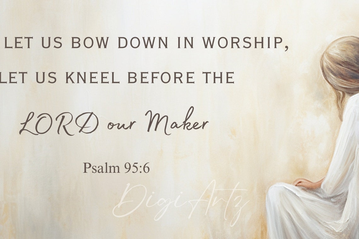 Frame Tv Christian Art Bible Verse Psalm 95 Scripture Kneel Before The Lord Our Maker Bible Quote Bow Down In Worship Frame Tv Art - Image 6