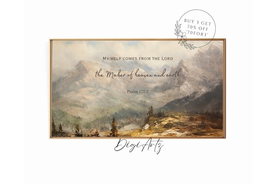 Psalm 121 My Help Comes From The Lord Mountain Landscape Poster