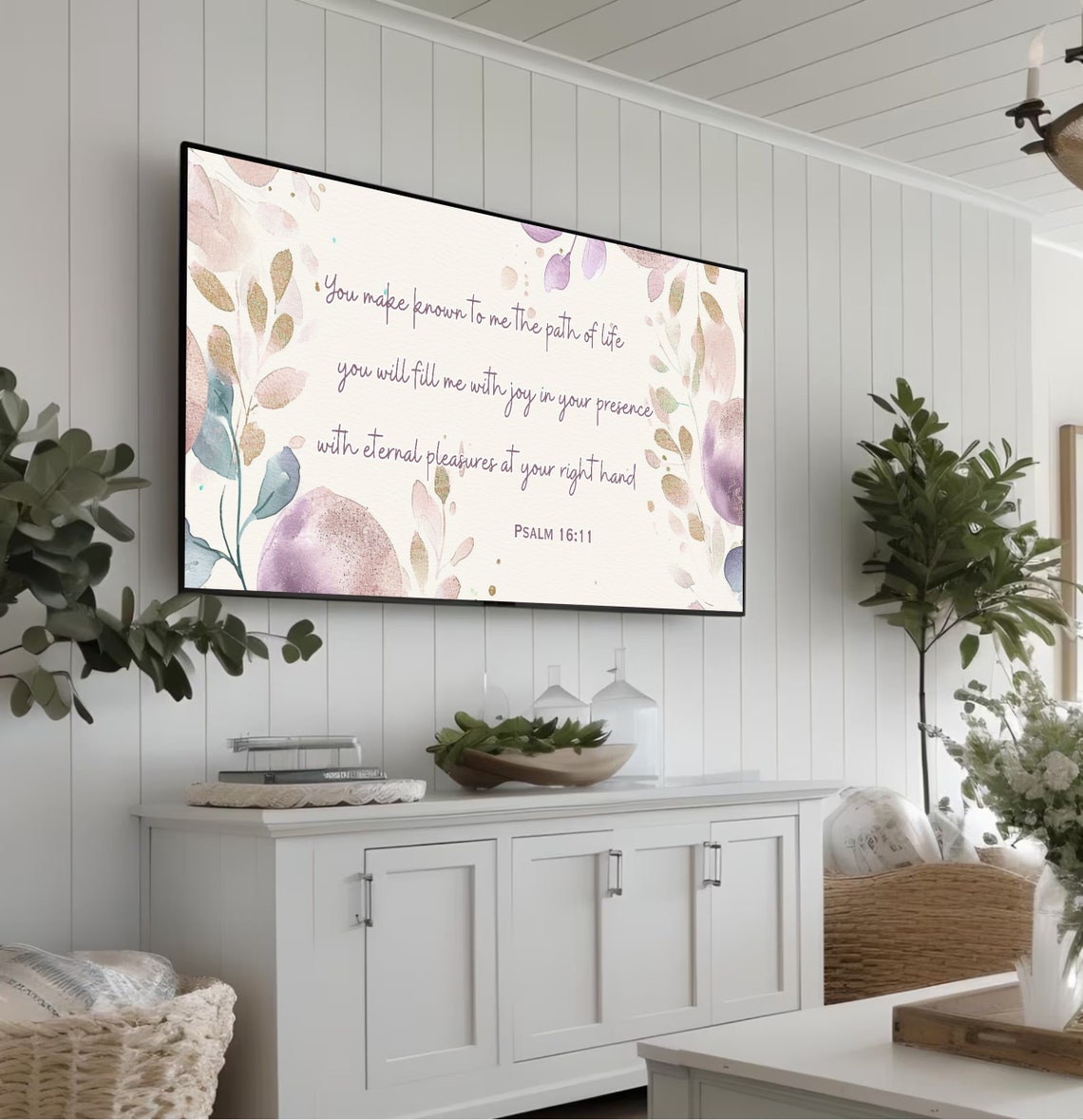 Psalm 16 11 Path Of Life Watercolor Floral Scripture Art Poster - Image 3
