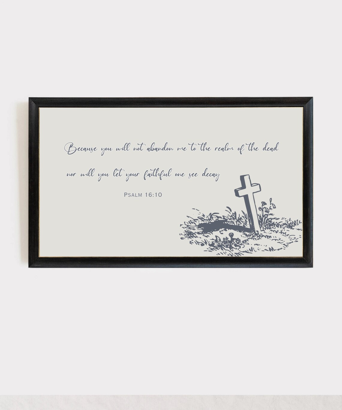 Psalm 16 10 Not Abandon Cross Minimalist Christian Art Poster - Image 3