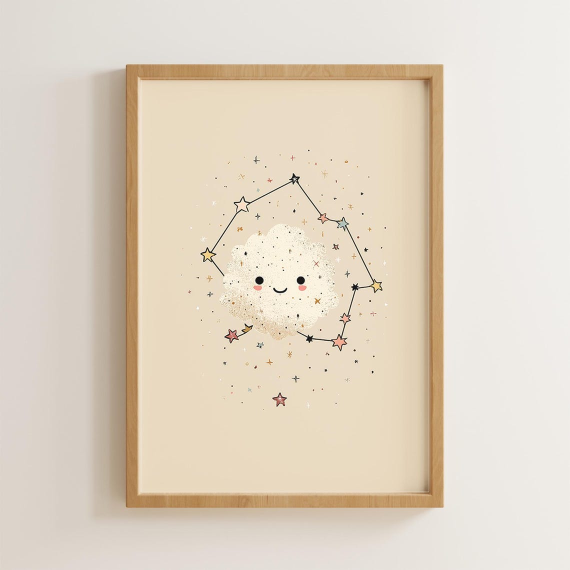 Smiling Cloud Nursery Print Starry Night