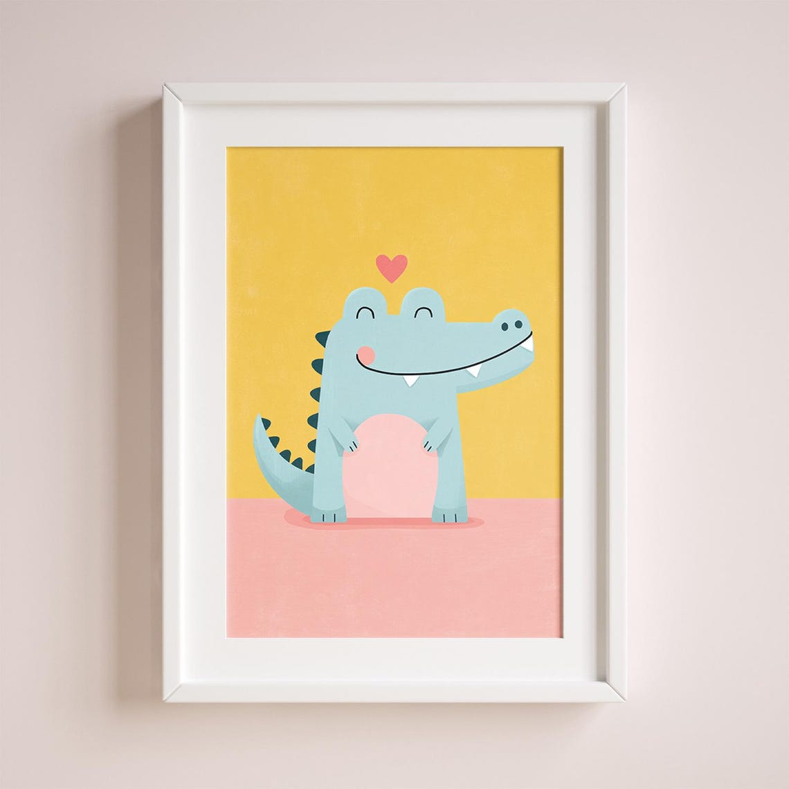 Nursery Wall Art Blue Alligator Illustration File
