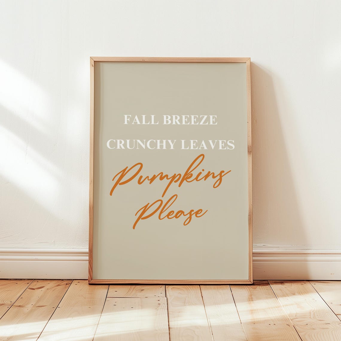 Fall Breeze Crunchy Leaves Pumpkins Please Autumn Typography Poster - Image 3