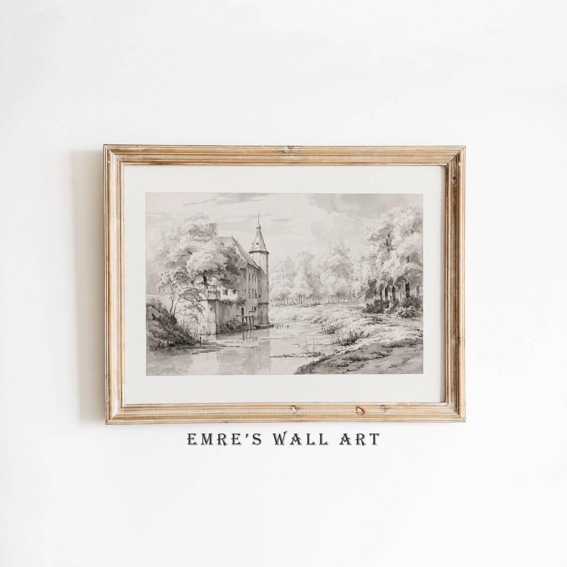 Rustic Sketch Vintage Landscape Art Print