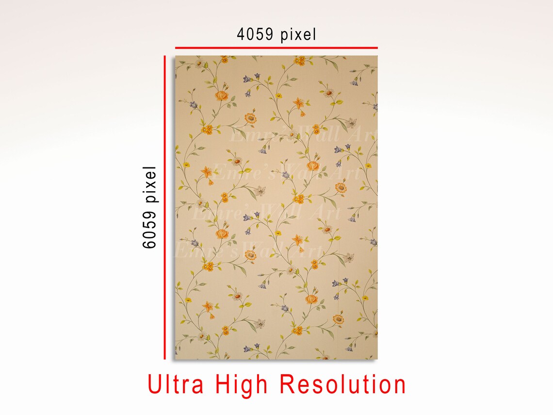 Vintage Rustic Floral Textile Pattern Art Print - Image 3